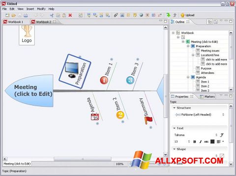 Captura de pantalla XMind para Windows XP