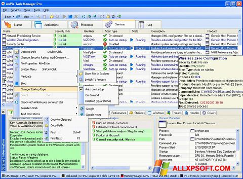 Captura de pantalla AnVir Task Manager para Windows XP