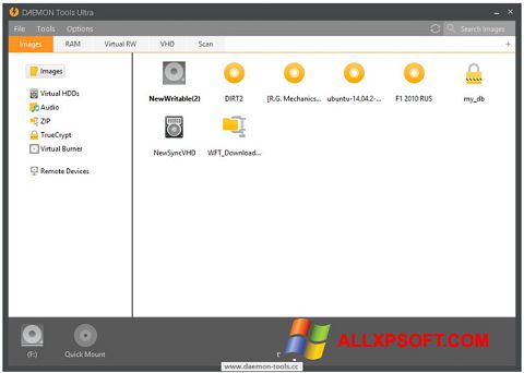 Captura de pantalla DAEMON Tools Ultra para Windows XP