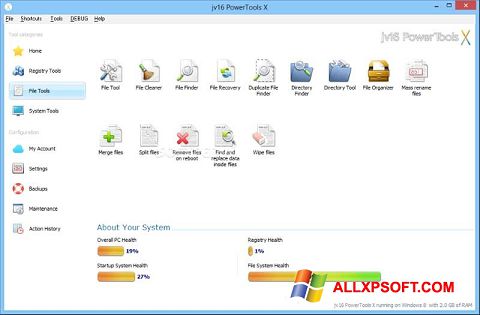 Captura de pantalla jv16 PowerTools para Windows XP