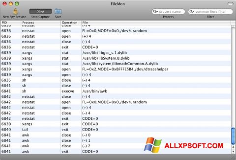 Captura de pantalla FileMon para Windows XP