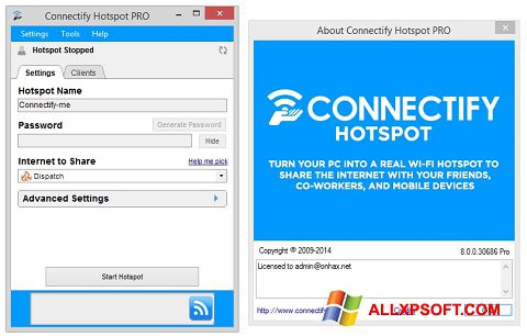Captura de pantalla Connectify Hotspot para Windows XP