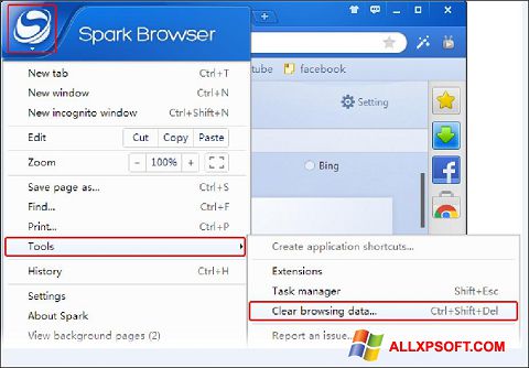 Captura de pantalla Spark para Windows XP