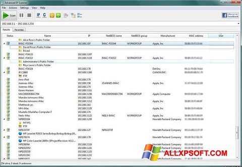 Captura de pantalla Advanced IP Scanner para Windows XP