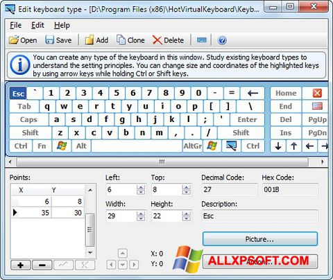 Captura de pantalla Virtual Keyboard para Windows XP