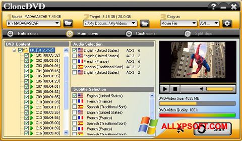 Captura de pantalla CloneDVD para Windows XP