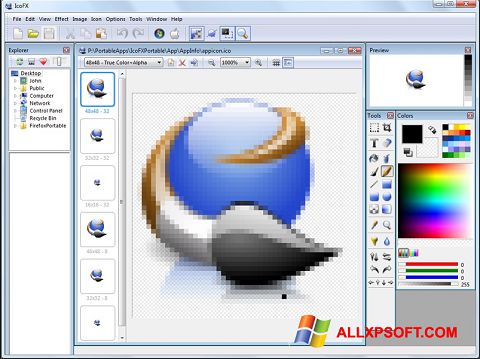 Captura de pantalla IcoFX para Windows XP