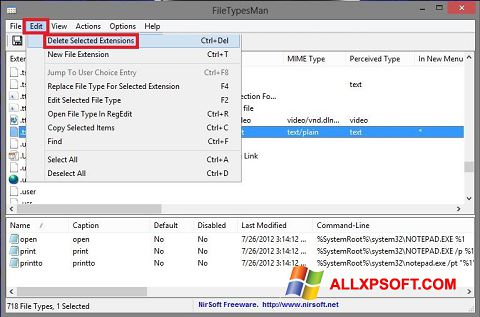 Captura de pantalla Unassociate File Types para Windows XP