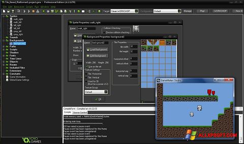 Captura de pantalla GameMaker: Studio para Windows XP