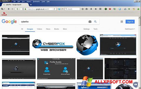 Captura de pantalla Cyberfox para Windows XP