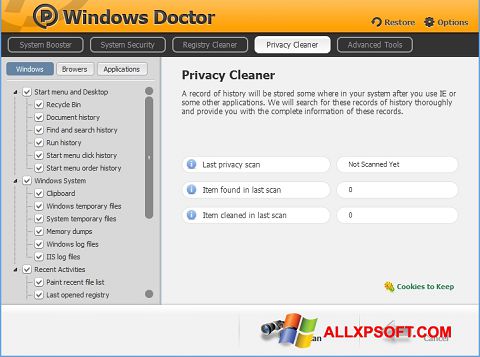 Captura de pantalla Windows Doctor para Windows XP