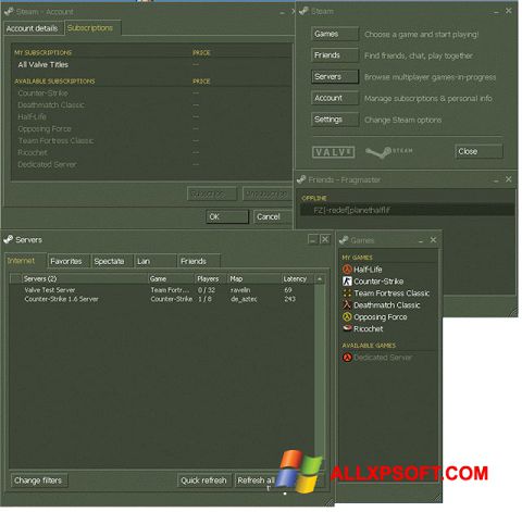 Captura de pantalla Steam para Windows XP