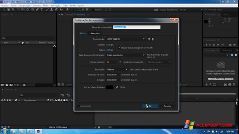 Captura de pantalla Adobe After Effects CC para Windows XP