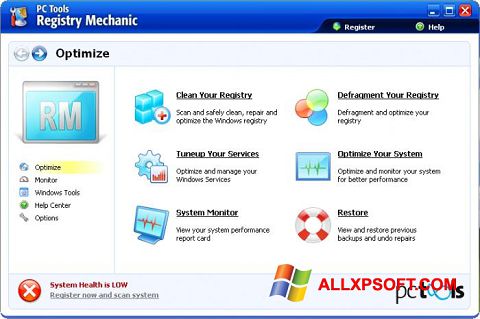 Captura de pantalla Registry Mechanic para Windows XP