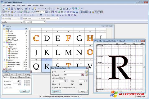 Captura de pantalla Font Creator para Windows XP