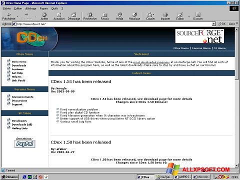 Captura de pantalla CDex para Windows XP