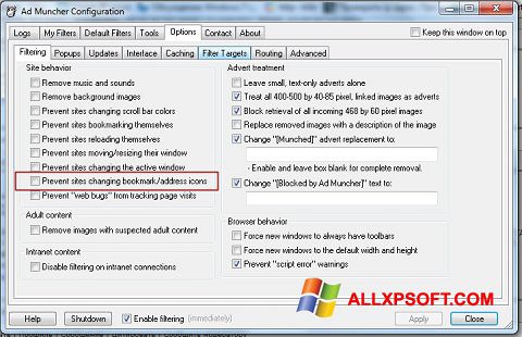 Captura de pantalla Ad Muncher para Windows XP