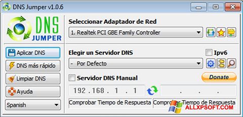 Captura de pantalla DNS Jumper para Windows XP