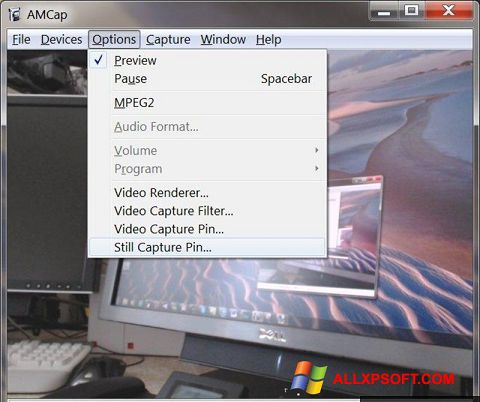 Captura de pantalla AMCap para Windows XP