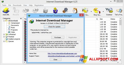 Captura de pantalla Internet Download Manager para Windows XP