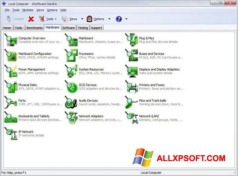 Captura de pantalla SiSoftware Sandra para Windows XP