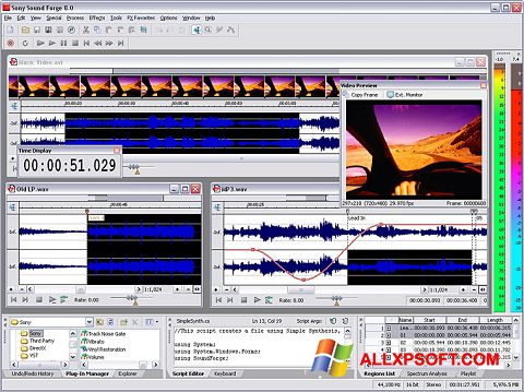 Captura de pantalla Sound Forge para Windows XP