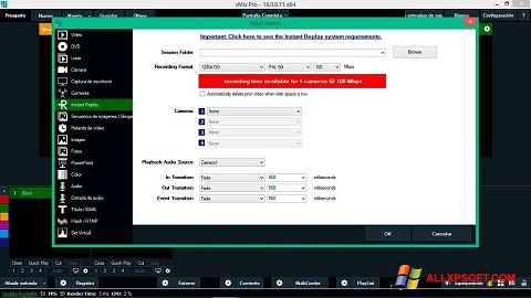 Captura de pantalla vMix para Windows XP