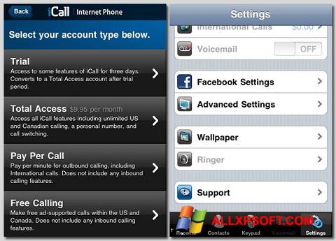 Captura de pantalla iCall para Windows XP