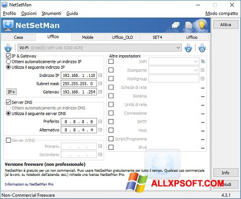 Captura de pantalla NetSetMan para Windows XP