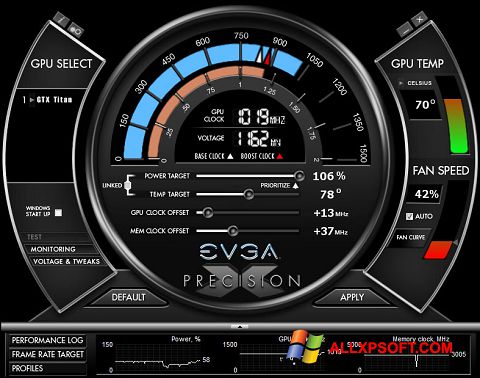 Captura de pantalla EVGA Precision X para Windows XP