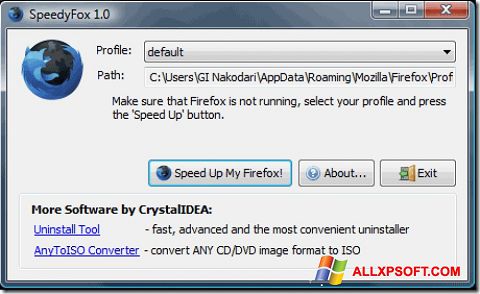 Captura de pantalla SpeedyFox para Windows XP
