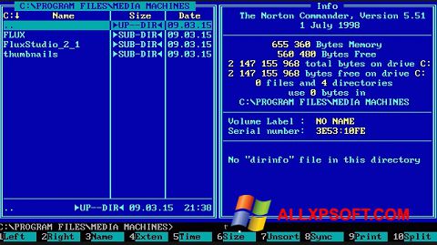 Captura de pantalla Norton Commander para Windows XP