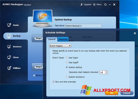 Captura de pantalla AOMEI Backupper para Windows XP