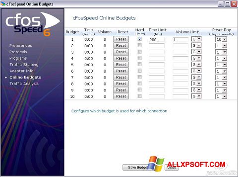 Captura de pantalla cFosSpeed para Windows XP