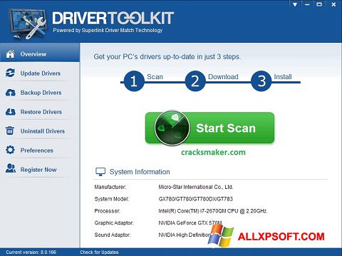 Captura de pantalla Driver Toolkit para Windows XP