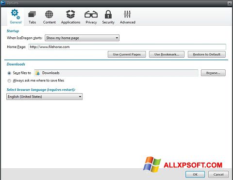 Captura de pantalla Comodo IceDragon para Windows XP