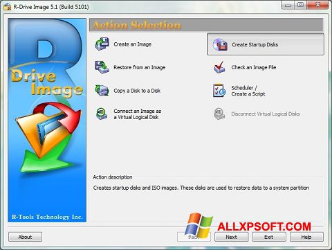 Captura de pantalla R-Drive Image para Windows XP