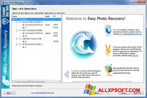 Captura de pantalla Easy Photo Recovery para Windows XP