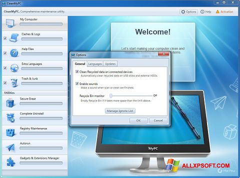Captura de pantalla CleanMyPC para Windows XP