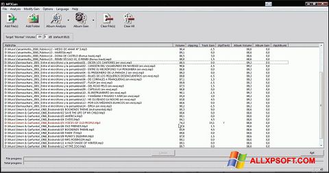 Captura de pantalla MP3Gain para Windows XP