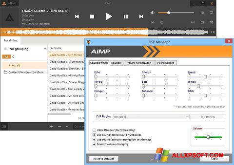 Captura de pantalla AIMP para Windows XP