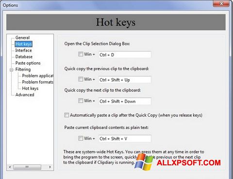 Captura de pantalla Clipdiary para Windows XP