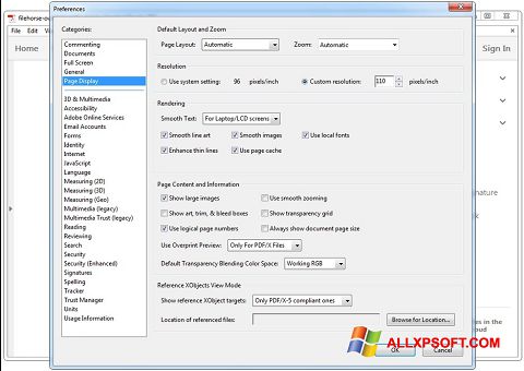 Captura de pantalla Adobe Acrobat Reader DC para Windows XP