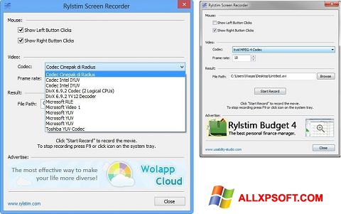 Captura de pantalla Rylstim Screen Recorder para Windows XP