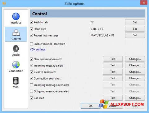 Captura de pantalla Zello para Windows XP