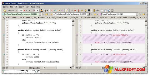 Captura de pantalla Beyond Compare para Windows XP