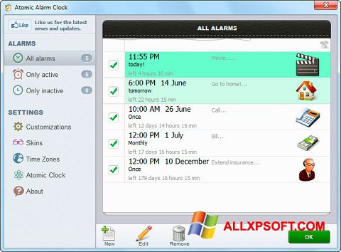 Captura de pantalla Atomic Alarm Clock para Windows XP