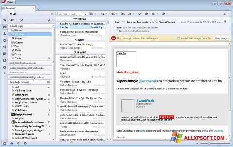 Captura de pantalla Opera Mail para Windows XP