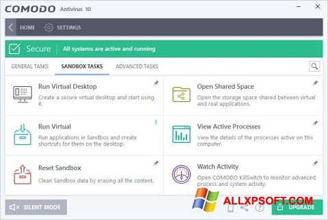 Captura de pantalla Comodo Antivirus para Windows XP