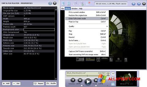 Captura de pantalla FLV Player para Windows XP